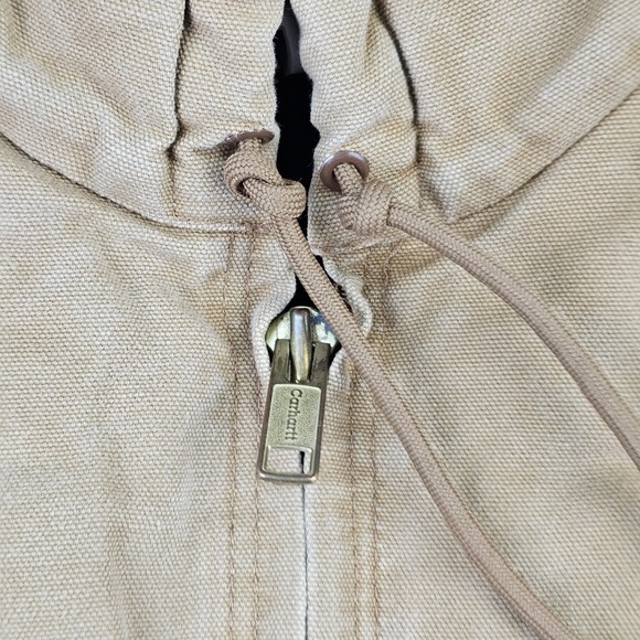 Vintage Carhartt Jacket Mens 2XL Brown Hooded Fleece Lined Workwear Chore Barn - Picture 5 of 11